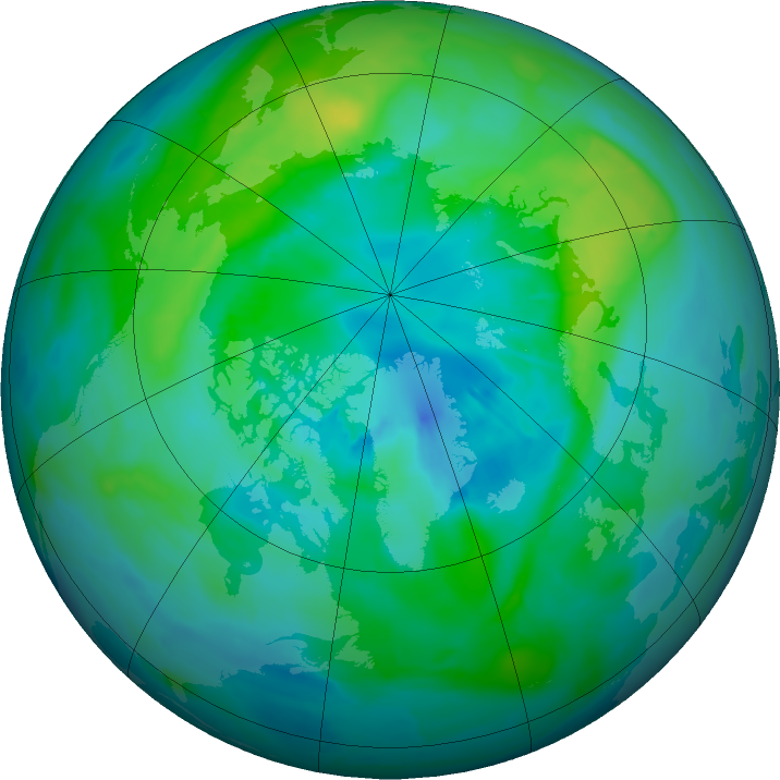 Arctic ozone map for 04 October 2015